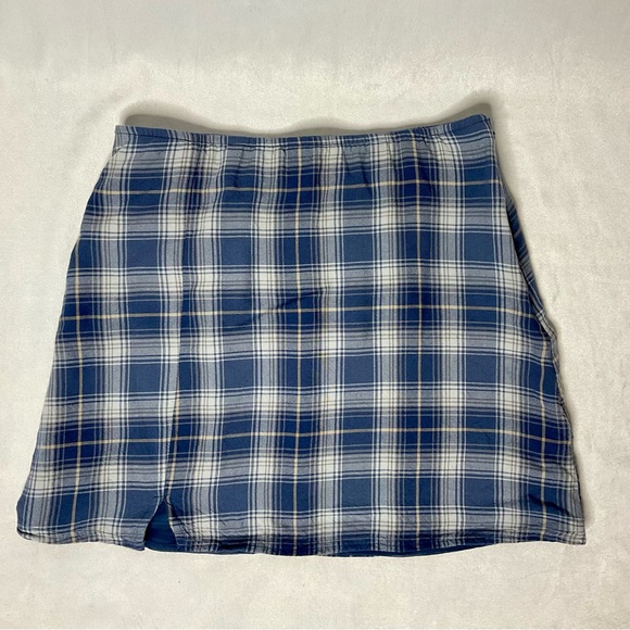 American Eagle Blue Plaid Mini Skirt Size XS - Picture 1 of 5